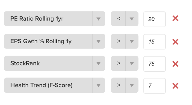 Illustration of a screen rule builder