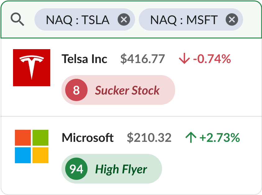 An illustration of Stockopedia's search feature