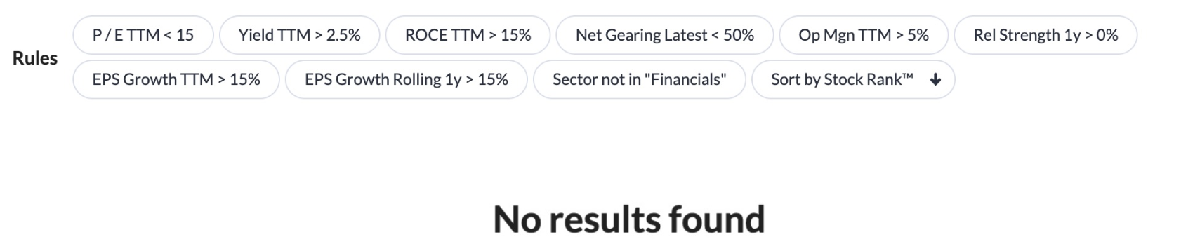 Screening Image - "Super Stocks can't be found"